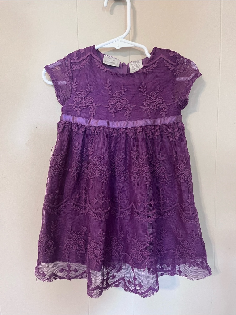 Koala Kids Purple Lace Overlay Party Dress